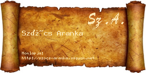 Szőcs Aranka névjegykártya